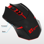 Mouse da gioco wireless muto ET X-08 a 7 tasti 2400 DPI 2.4G con ricevitore USB e retroilluminazione colorata