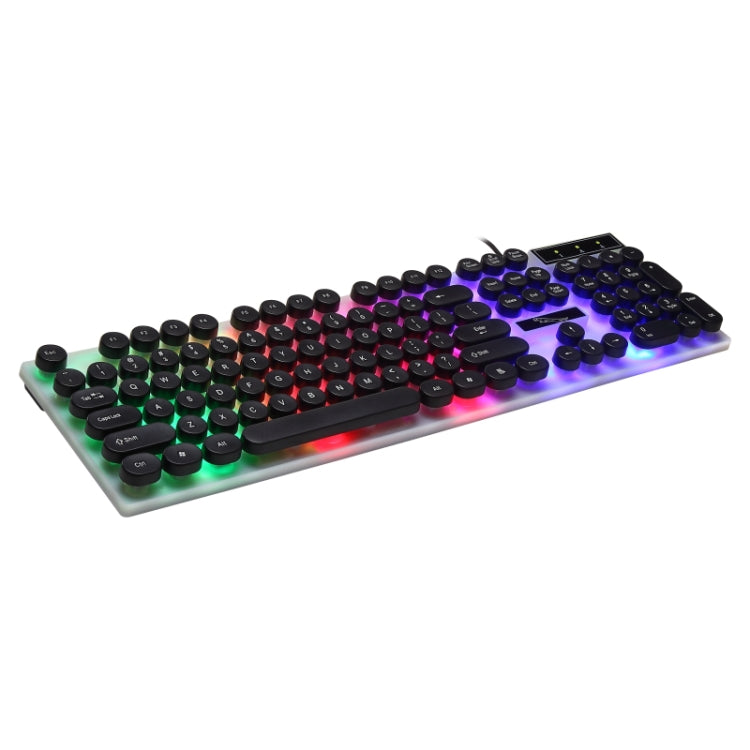 Chasing Leopard G21 USB 104 tasti Impermeabile Galleggiante Rotondo Punk Keycap Retroilluminazione colorata Sensazione meccanica Tastiera cablata, Lunghezza: 1,3 m