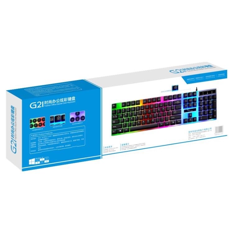Chasing Leopard G21 USB 104 tasti Impermeabile Galleggiante Rotondo Punk Keycap Retroilluminazione colorata Sensazione meccanica Tastiera cablata, Lunghezza: 1,3 m