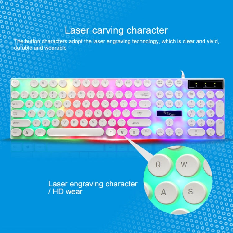 Chasing Leopard G21 USB 104 tasti Impermeabile Galleggiante Rotondo Punk Keycap Retroilluminazione colorata Sensazione meccanica Tastiera cablata, Lunghezza: 1,3 m