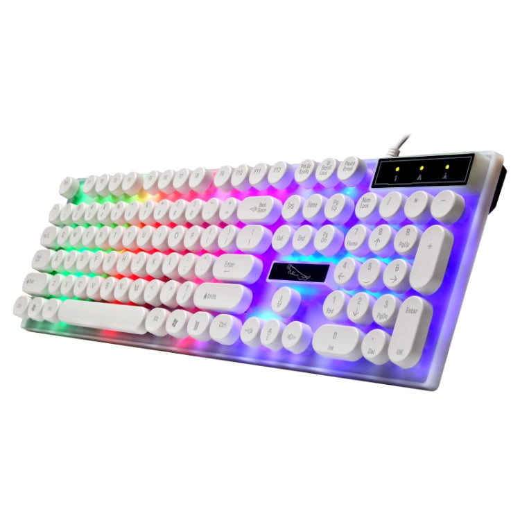 Chasing Leopard G21 USB 104 tasti Impermeabile Galleggiante Rotondo Punk Keycap Retroilluminazione colorata Sensazione meccanica Tastiera cablata, Lunghezza: 1,3 m