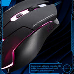 Chasing Leopard T7 USB 6 tasti 2400 DPI Retroilluminazione regolabile a tre velocità Mouse da gioco ottico cablato Contrappeso incorporato, Lunghezza: 1,8 m, T7