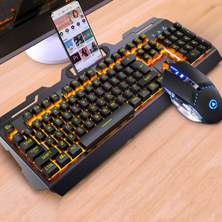 Set tastiera e mouse da gioco YINDIAO V2 con sensazione meccanica (nero arancione giallo chiaro), KB5790A, KB5790B, KB5790C, KB5790D