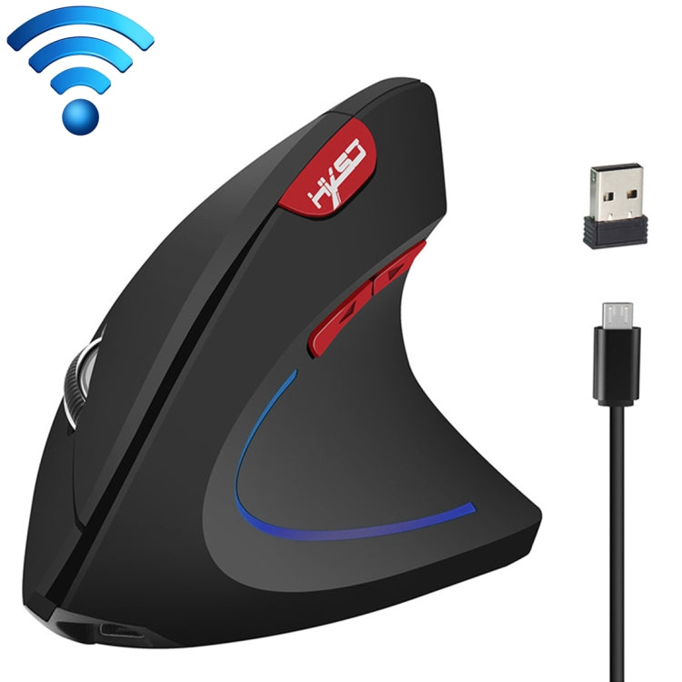 Mouse verticale ottico wireless HXSJ T22 da 2,4 GHz a 4 tasti 2400 DPI con ergonomia regolabile, 4 Buttons T22 Black, 4 Buttons T22 Grey