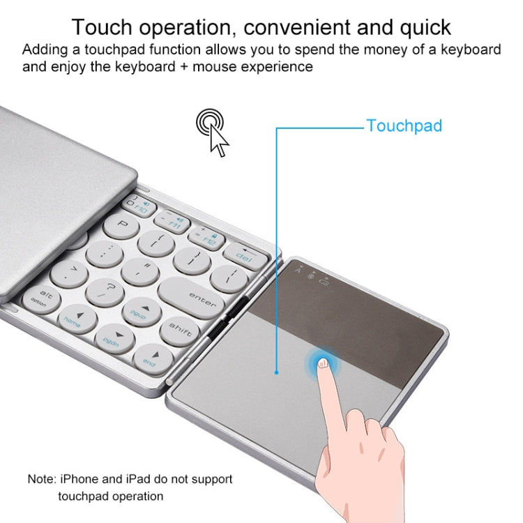 Tastiera Bluetooth wireless ricaricabile tripla GK408 con touchpad, supporto Android / IOS / Windows