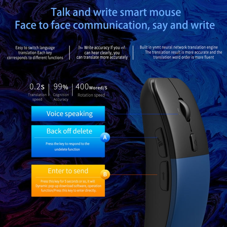 Mouse wireless per traduzione vocale intelligente Boeleo BM01