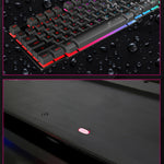 iMICE AK-600 Tastiera da gioco retroilluminata con tasti mobili USB cablata, Glow Backlit (Black)