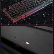 iMICE AK-600 Tastiera da gioco retroilluminata con tasti mobili USB cablata, Glow Backlit (Black)