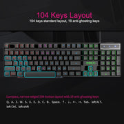 iMICE AK-600 Tastiera da gioco retroilluminata con tasti mobili USB cablata, Glow Backlit (Black)