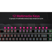 iMICE AK-600 Tastiera da gioco retroilluminata con tasti mobili USB cablata, Glow Backlit (Black)