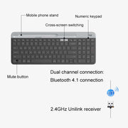 Logitech K580 Dual Mode Tastiera wireless multidispositivo sottile e leggera con supporto per telefono