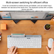 Logitech K580 Dual Mode Tastiera wireless multidispositivo sottile e leggera con supporto per telefono
