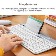 Logitech K580 Dual Mode Tastiera wireless multidispositivo sottile e leggera con supporto per telefono