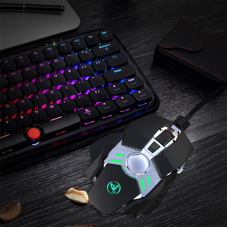 HXSJ J200 Mouse meccanico programmabile per e-sport cablato a 7 tasti con luce