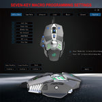 HXSJ J200 Mouse meccanico programmabile per e-sport cablato a 7 tasti con luce
