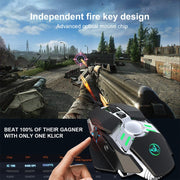 HXSJ J200 Mouse meccanico programmabile per e-sport cablato a 7 tasti con luce