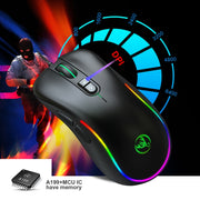 Mouse cablato da gioco programmabile con illuminazione RGB HXSJ J300 a 7 tasti, J300