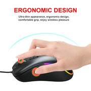 Mouse cablato da gioco programmabile con illuminazione RGB HXSJ J300 a 7 tasti, J300