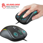 Mouse cablato da gioco programmabile con illuminazione RGB HXSJ J300 a 7 tasti, J300