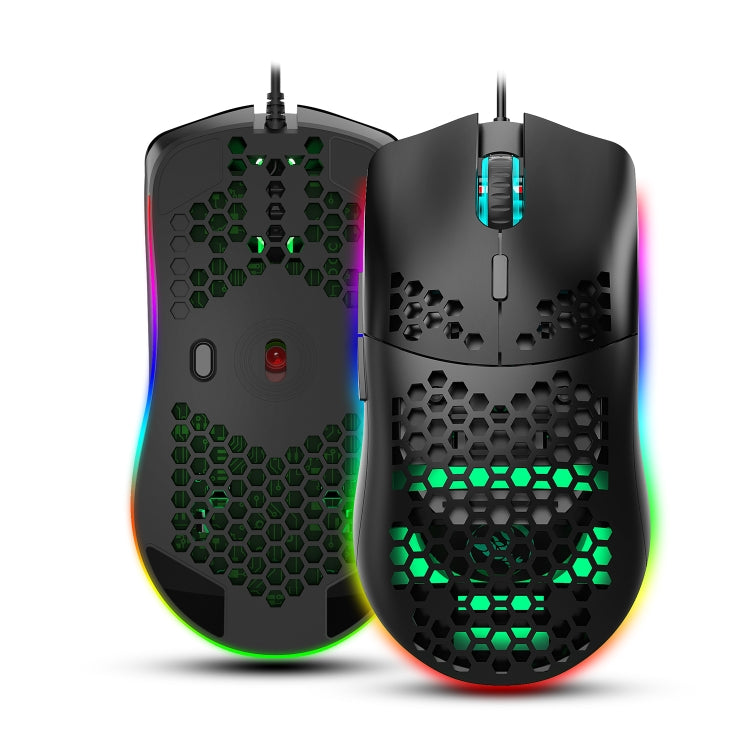 HXSJ J900 Mouse cablato da gioco programmabile con illuminazione RGB a 6 tasti (bianco), J900(Black), J900(White)