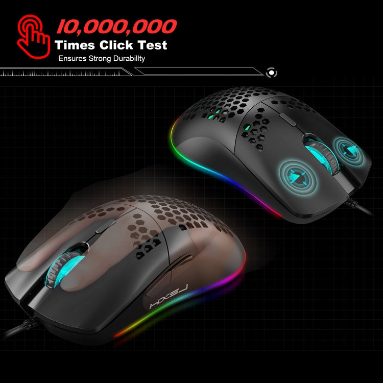 HXSJ J900 Mouse cablato da gioco programmabile con illuminazione RGB a 6 tasti (bianco), J900(Black), J900(White)