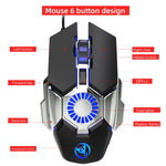 Mouse cablato per giochi e-sport programmabili con illuminazione colorata HXSJ J700, J700