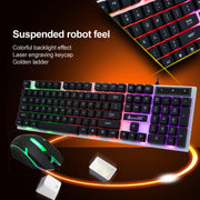 SHIPADOO D280 Tastiera a sospensione meccanica con retroilluminazione RGB cablata + kit mouse 3D per laptop, PC, RGB Backlight