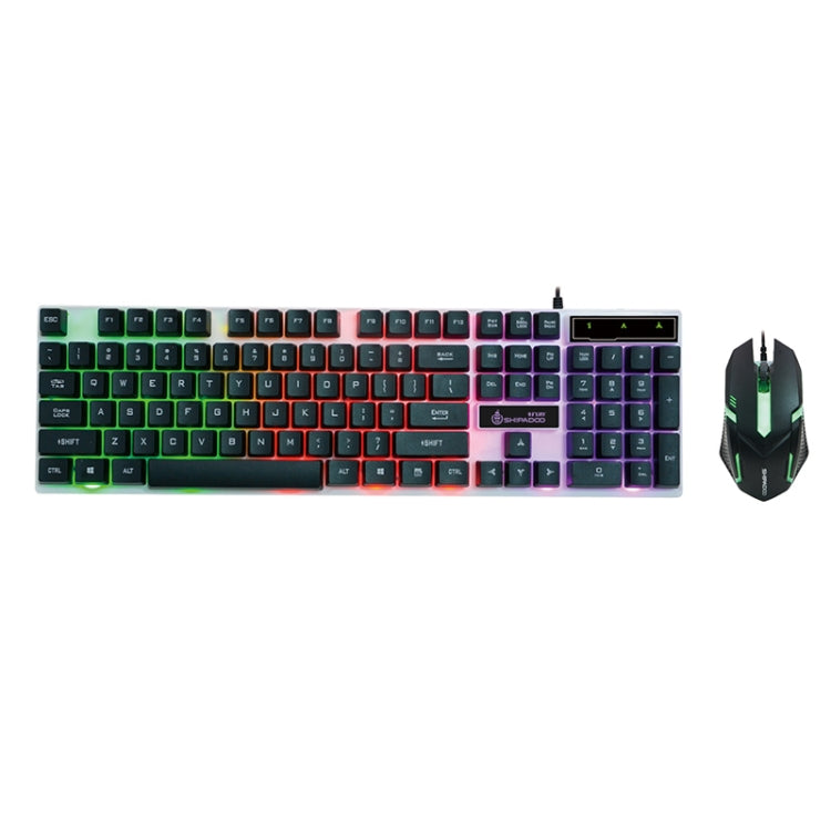 SHIPADOO D280 Tastiera a sospensione meccanica con retroilluminazione RGB cablata + kit mouse 3D per laptop, PC, RGB Backlight