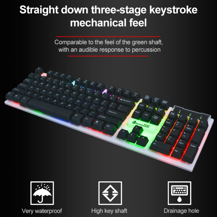 SHIPADOO D280 Tastiera a sospensione meccanica con retroilluminazione RGB cablata + kit mouse 3D per laptop, PC, RGB Backlight