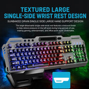 SHIPADOO GK70 Tastiera da gioco RGB traslucida con poggiamano