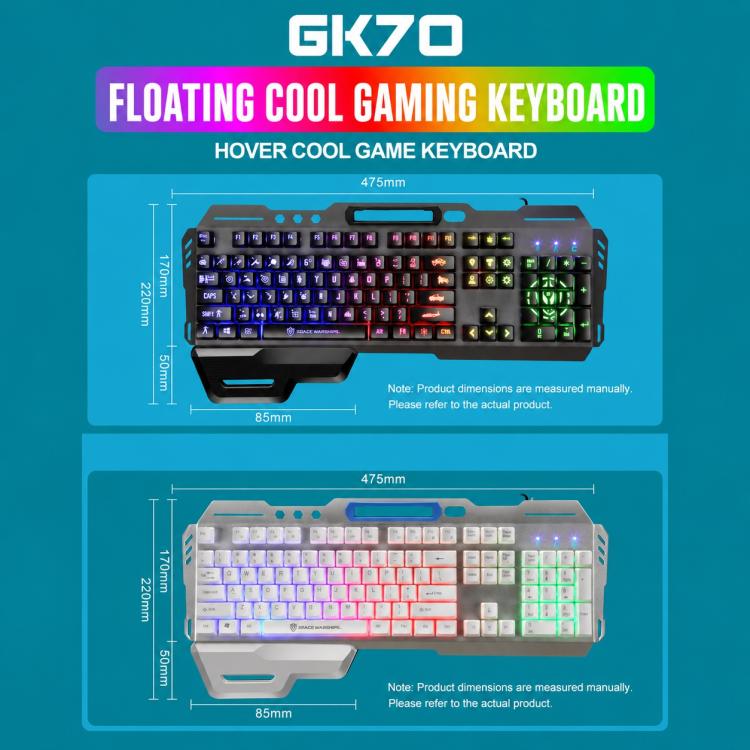 Tastiera gaming SHIPADOO GK70 RGB wired traslucida