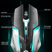 Tastiera e mouse gaming cablati RGB 104 tasti SHIPADOO