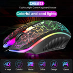 SHIPADOO D620 Kit mouse tastiera da gioco retroilluminato a colori RGB cablato a 104 tasti per laptop, PC