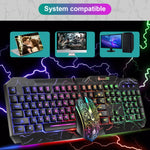SHIPADOO D620 Kit mouse tastiera da gioco retroilluminato a colori RGB cablato a 104 tasti per laptop, PC
