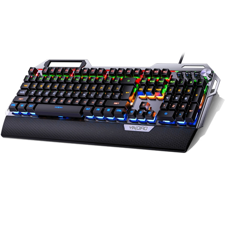 Tastiera cablata da gioco meccanica in metallo USB YINDIAO K100, albero azzurro misto