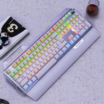 Tastiera cablata da gioco meccanica in metallo USB YINDIAO K100, albero azzurro misto