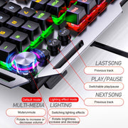Tastiera cablata da gioco meccanica in metallo USB YINDIAO K100, albero azzurro misto
