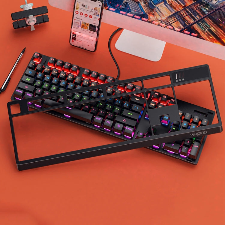 YINDIAO K300 USB Pannello staccabile Illuminazione meccanica Tastiera cablata da gioco con albero blu