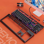 YINDIAO K300 USB Pannello staccabile Illuminazione meccanica Tastiera cablata da gioco con albero blu