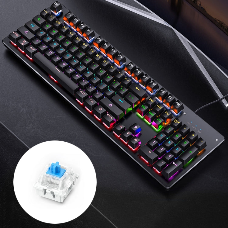 YINDIAO Tasti quadrati classici Tastiera cablata da gioco meccanica USB a luce mista, albero blu, Square Keys,Blue Shaft (Black), Square Keys,Blue Shaft (White)