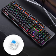 YINDIAO Tasti quadrati classici Tastiera cablata da gioco meccanica USB a luce mista, albero blu, Square Keys,Blue Shaft (Black), Square Keys,Blue Shaft (White)