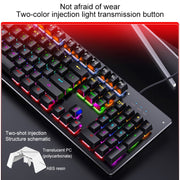 YINDIAO Tasti quadrati classici Tastiera cablata da gioco meccanica USB a luce mista, albero blu, Square Keys,Blue Shaft (Black), Square Keys,Blue Shaft (White)