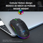 Mouse wireless da gioco programmabile con illuminazione colorata HXSJ T66 a 7 tasti, T66(White), T66(Black)
