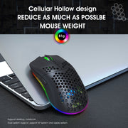 Mouse wireless da gioco programmabile con illuminazione colorata HXSJ T66 a 7 tasti, T66(White), T66(Black)