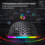 Mouse wireless da gioco programmabile con illuminazione colorata HXSJ T66 a 7 tasti, T66(White), T66(Black)
