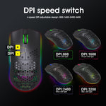 Mouse wireless da gioco programmabile con illuminazione colorata HXSJ T66 a 7 tasti, T66(White), T66(Black)