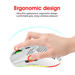Mouse wireless da gioco programmabile con illuminazione colorata HXSJ T66 a 7 tasti, T66(White), T66(Black)