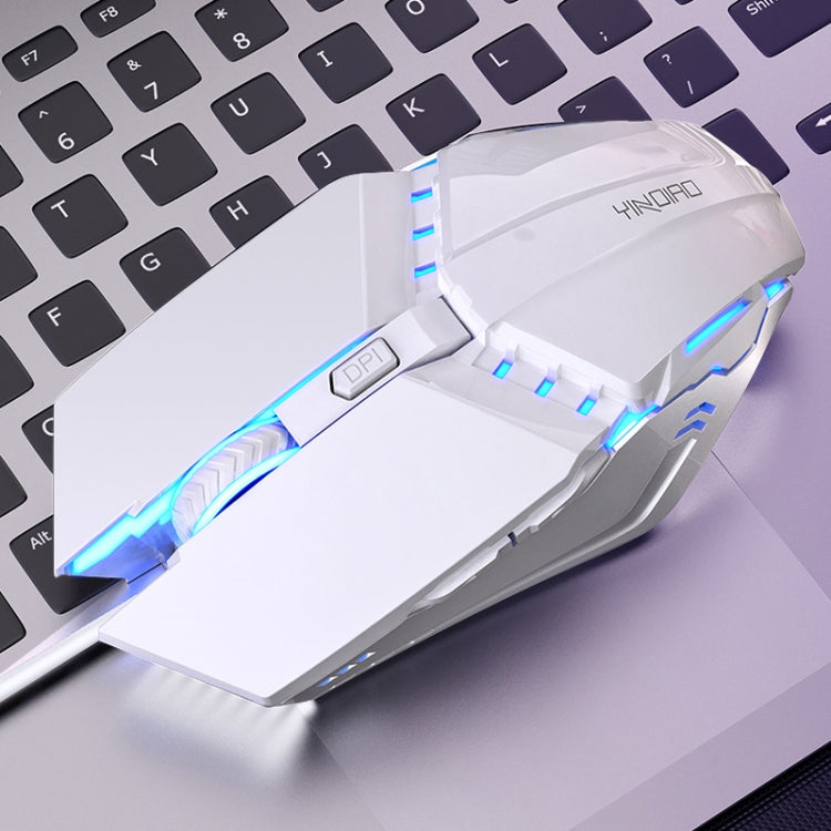 Mouse cablato meccanico muto USB da ufficio a 6 tasti YINDIAO, Mute Mouse(White)