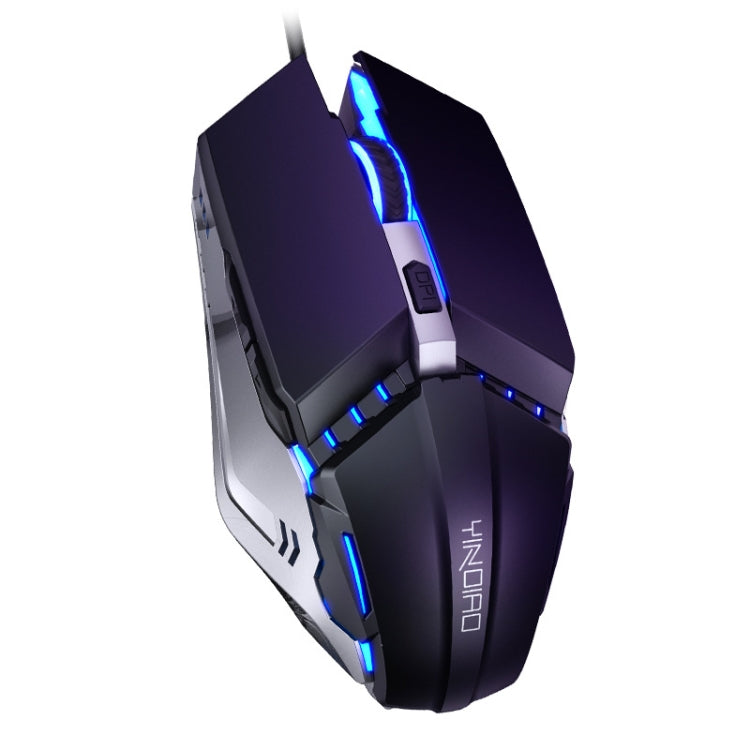 Mouse meccanico cablato USB da ufficio a 6 tasti YINDIAO, Mouse(Black)