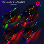 Mouse meccanico cablato USB da ufficio a 6 tasti YINDIAO, Mouse(Black)